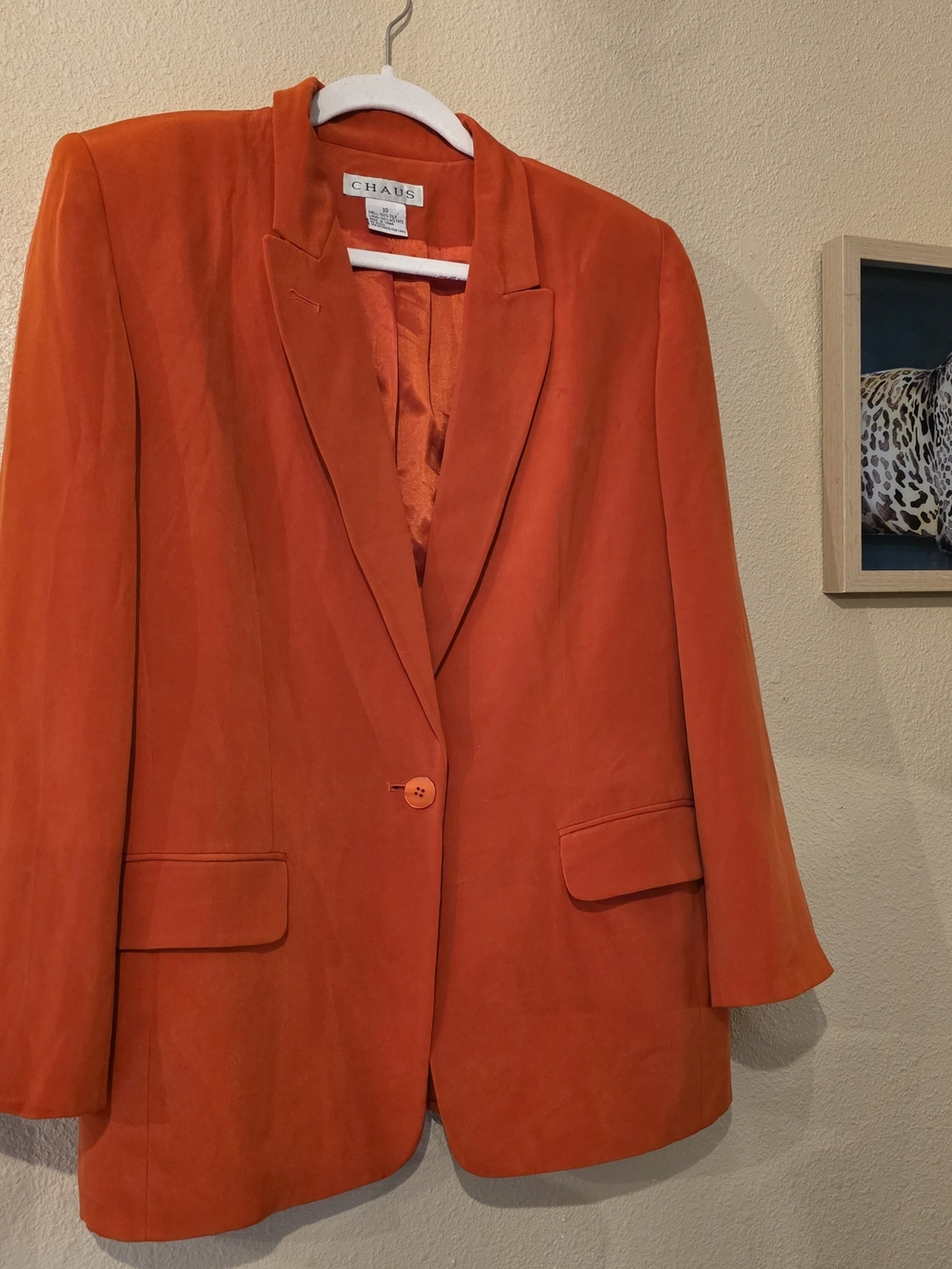 70's Vintage Chaus Women's Silk Orange Blazer